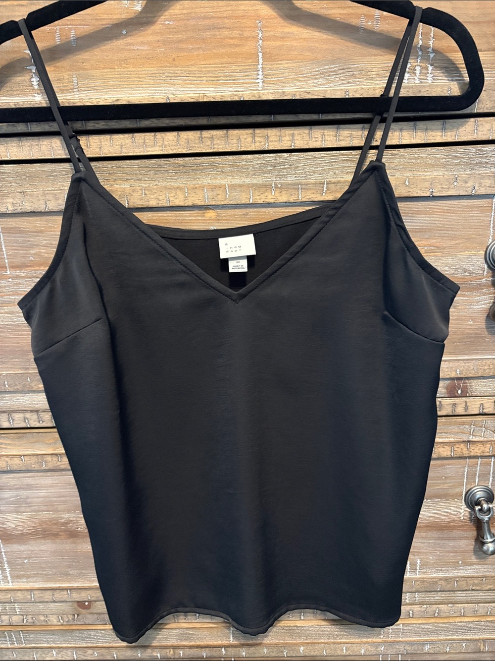 a new day Black V-Neck Woven Camisole